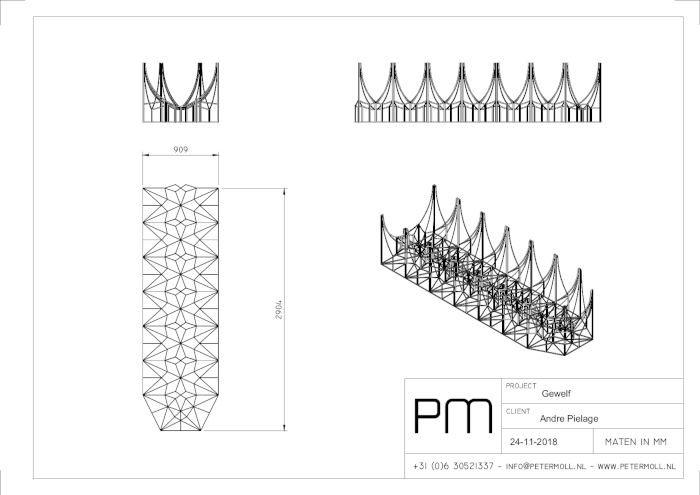3D CAD tekening van constructie